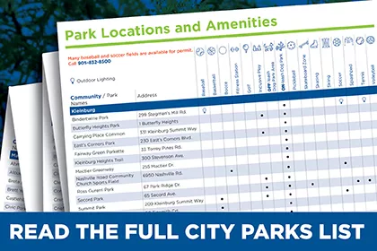 screenshot of online park listing