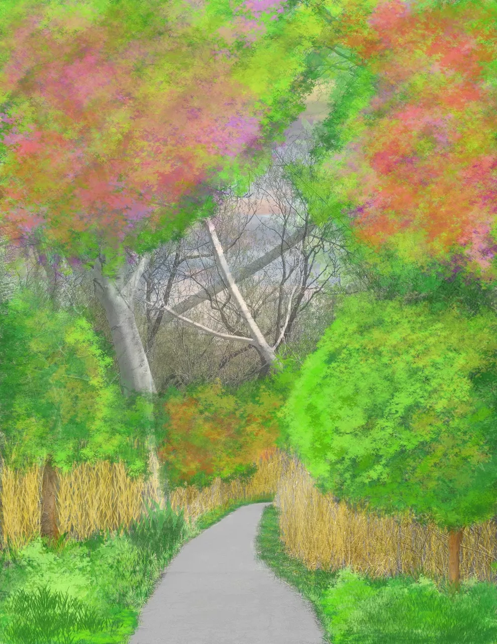 Image of a digital painting of a tree