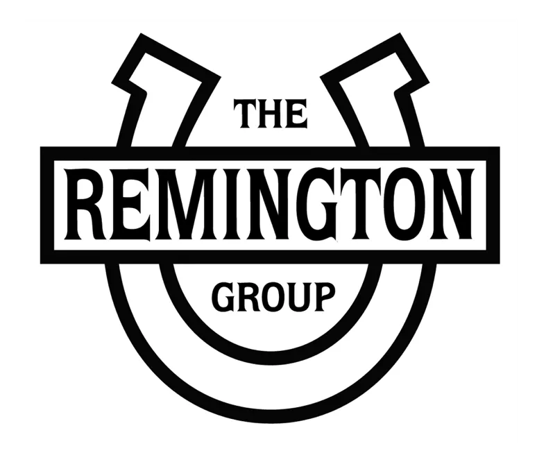 Black horseshoe image with company name The Remington Group