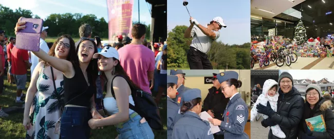 A collage of attendees enjoying vaughan events.