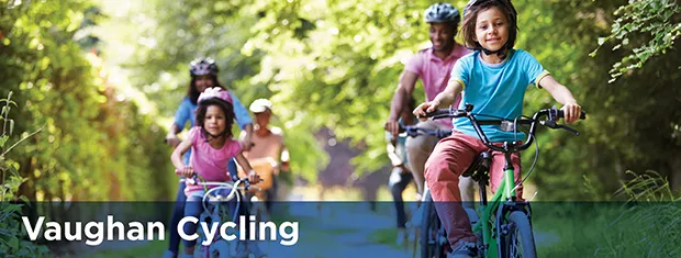 Vaughan Cycling Banner - family on bicycles