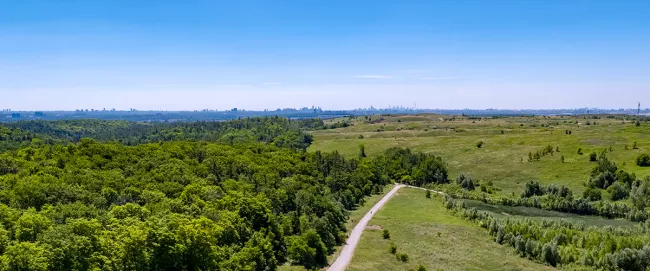 Landscape view from NMRP of former landfills and open spaces