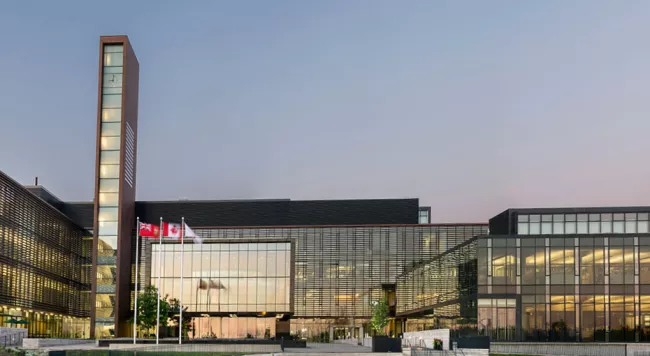 Shot of City Hall at dusk 