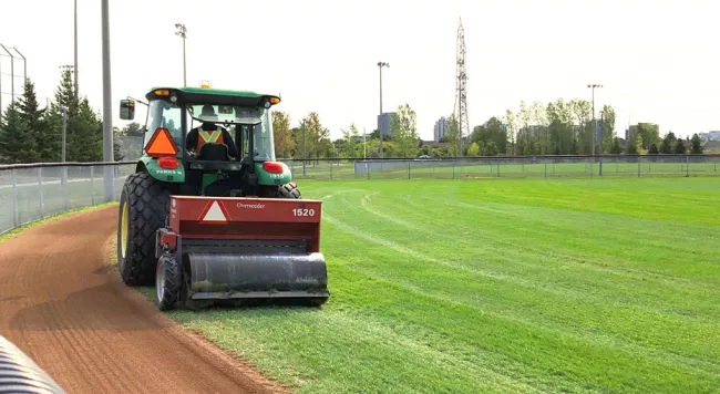 a lawn mower on a field