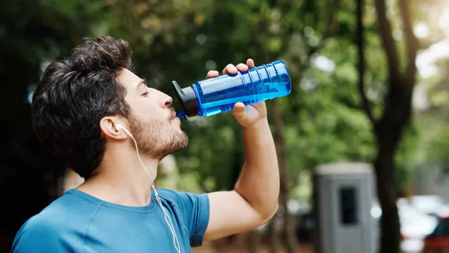 Man drinking water