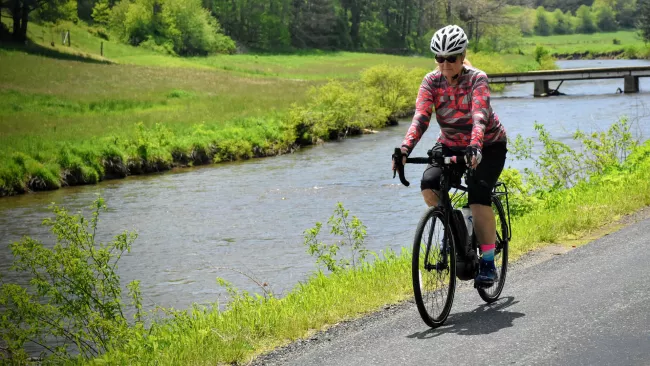 Person riding an e-bike