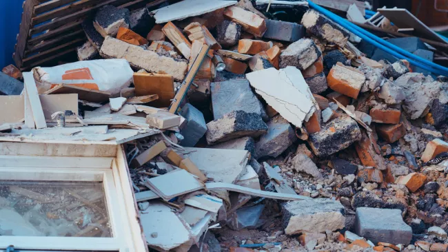 construction materials in a pile