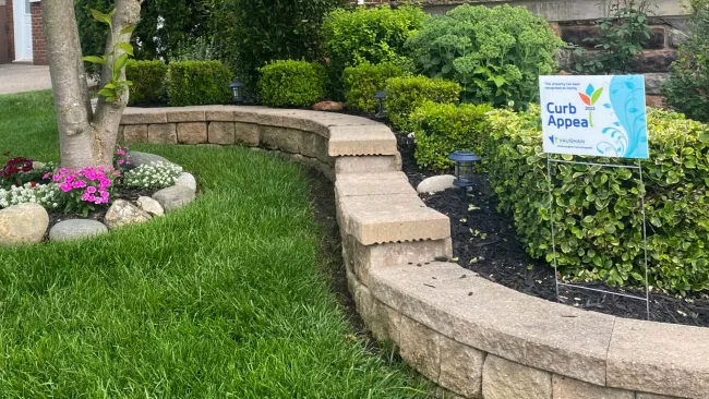 Resident's lawn with Curb Appeal sign