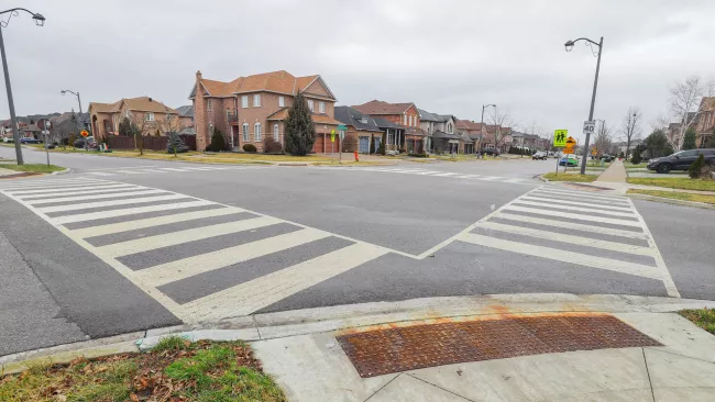 Crosswalk in a neighbourhood