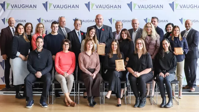 Mayor and Members of Council posing with the Events team and their awards