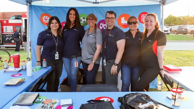 Rec services team at their outdoor booth