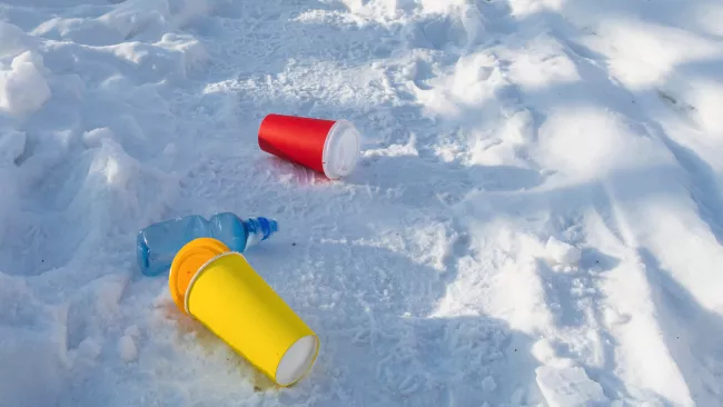 Litter in snow