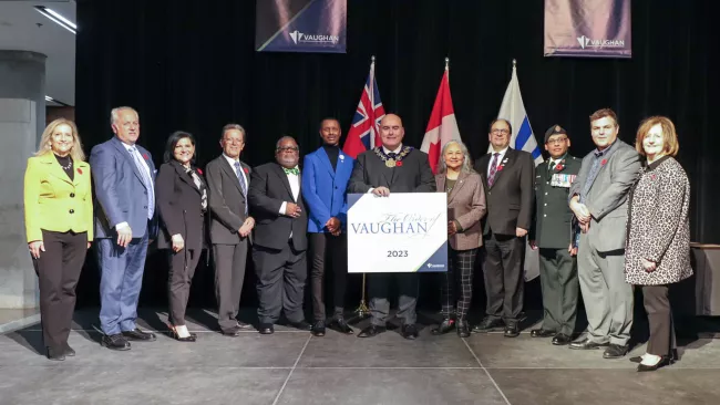 2023 Order of Vaughan recipients and Mayor Del Duca and Members of Council