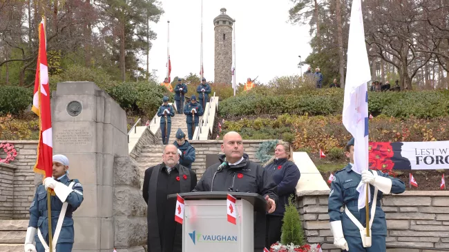 Mayor Del Duca speaking