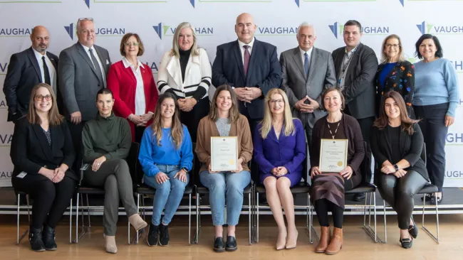 Mayor and Members of Council with the Events team and their certificates