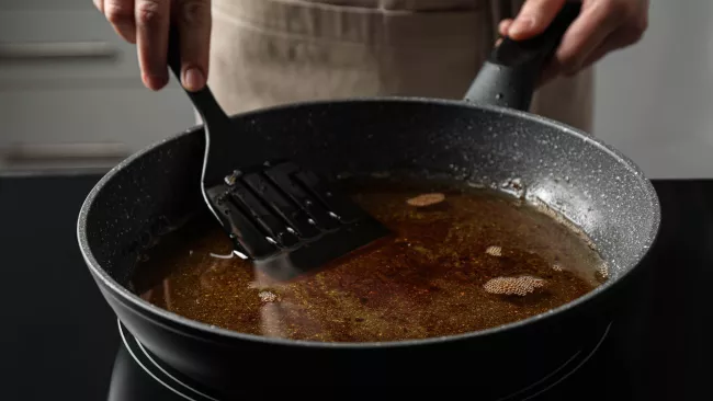 a cooking pan with grease