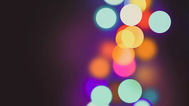 Festive lights with a purple background