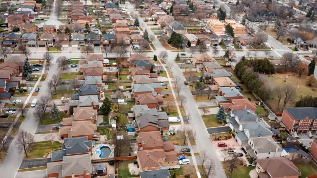 Bird's eye view of residential area