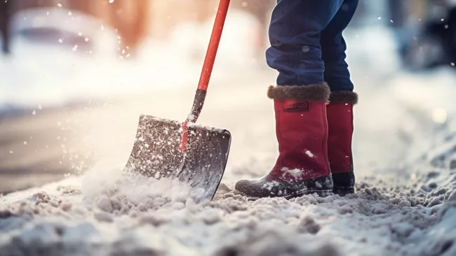 Person shovelling snow