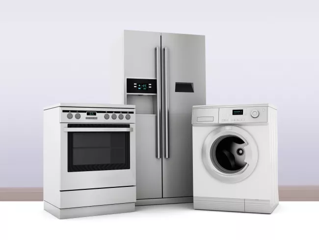 fridge, oven and laundry machine