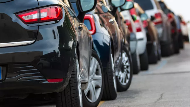 cars parked on the street