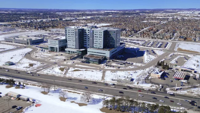 Ariel shot of the Cortellucci Vaughan Hospital