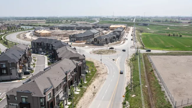 Ariel shot of Huntington Road/New Kleinburg area