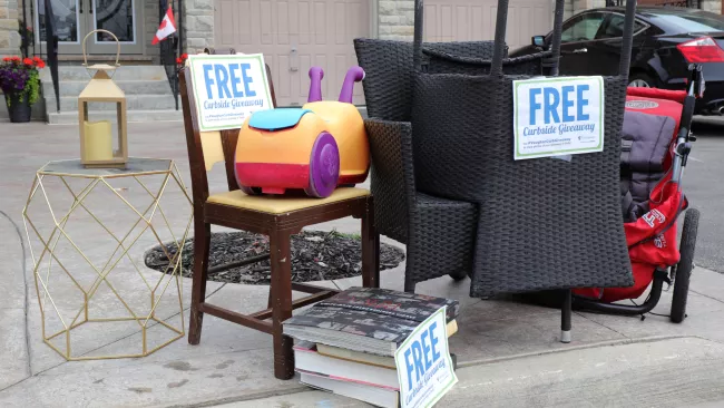 chairs, books, children's toy and more at the curb