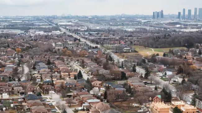 Bird's eye view of residential area