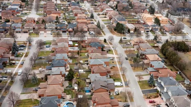 Bird's eye view of residential area