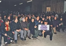 Photograph of Maple Pioneer Seniors and residents campaigning for the closing of the Keele Valley Landfill. 