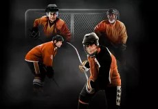 Master League Vaughan Sports Leagues Players in orange jersey