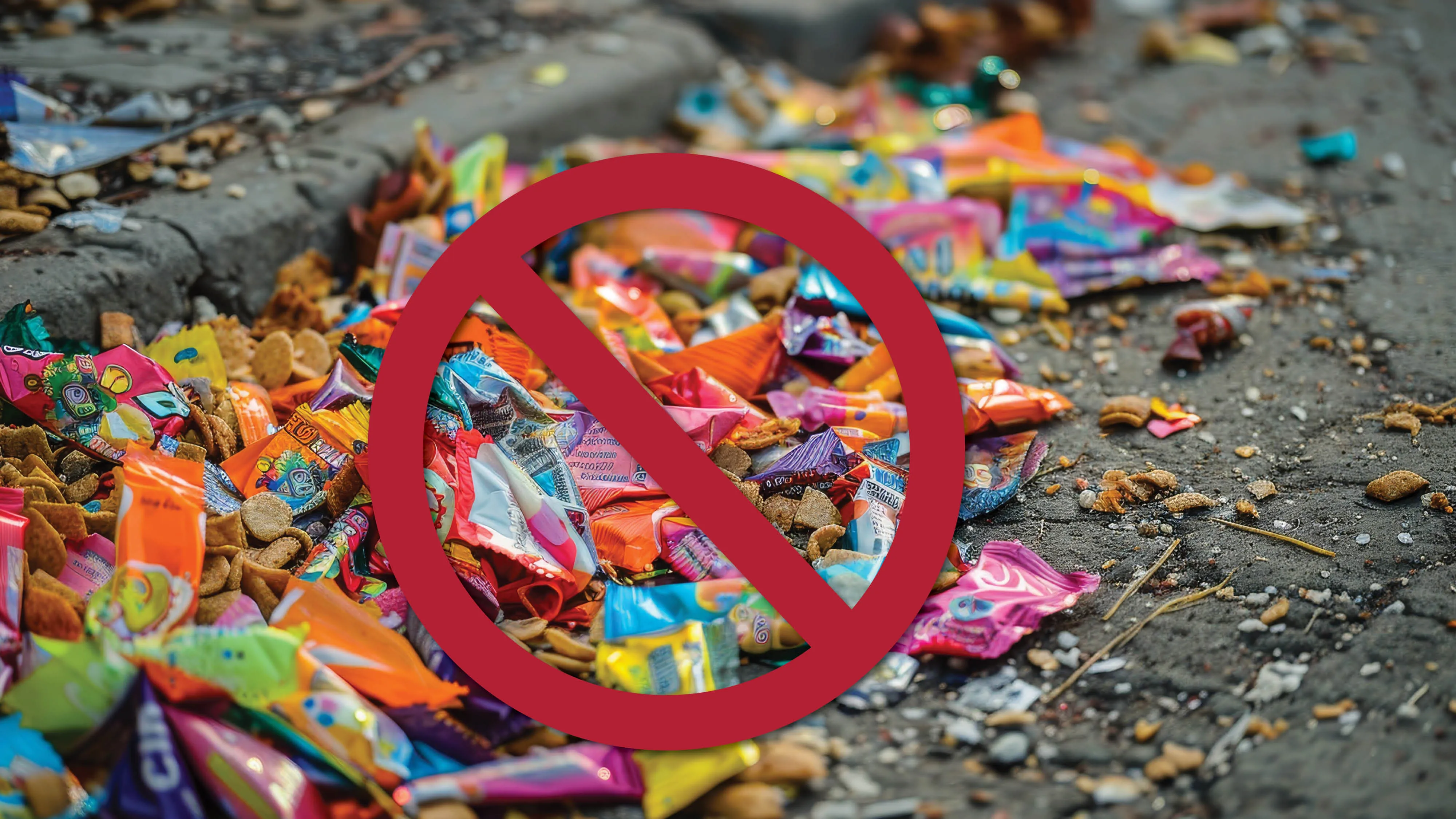 Candy wrapper litter